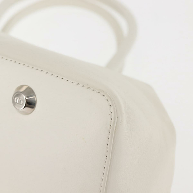 【日本直送】Christian Dior 手提包 皮革 白色 銀色 正品 144303-11