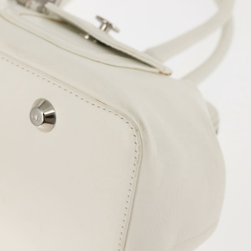 【日本直送】Christian Dior 手提包 皮革 白色 銀色 正品 144303-13