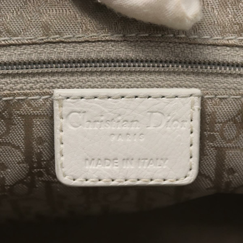 【日本直送】Christian Dior 手提包 皮革 白色 銀色 正品 144303-16