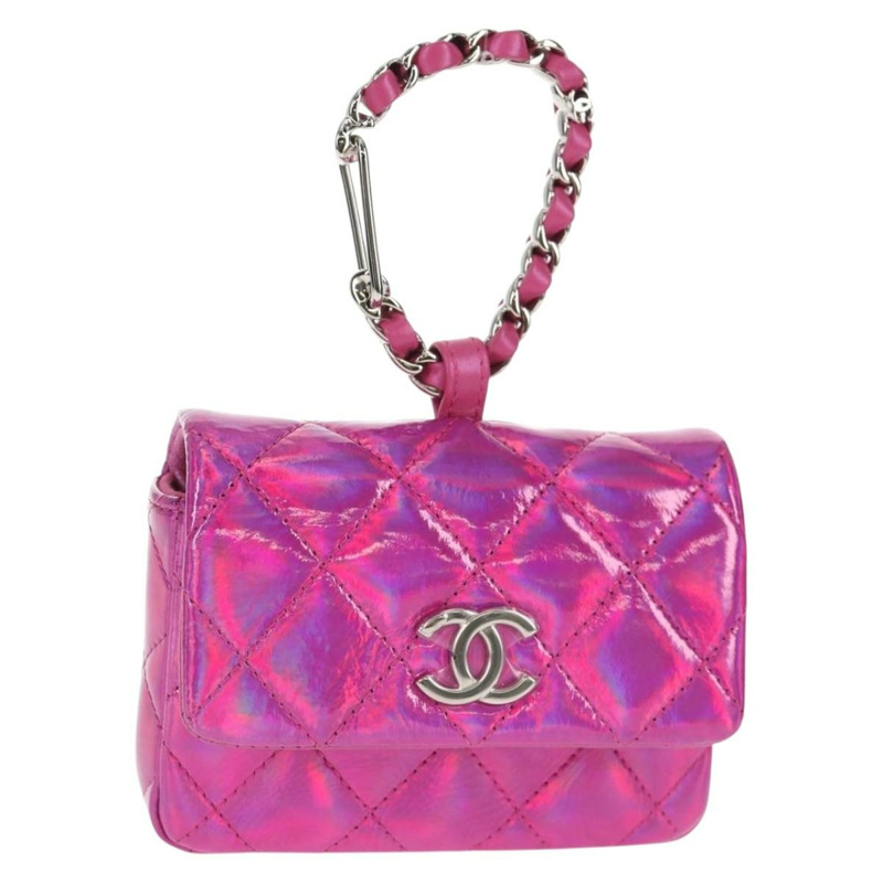 【日本直送】CHANEL Matelasse 手提包 漆皮 粉紅色 銀色 CC 正品 144306A-0
