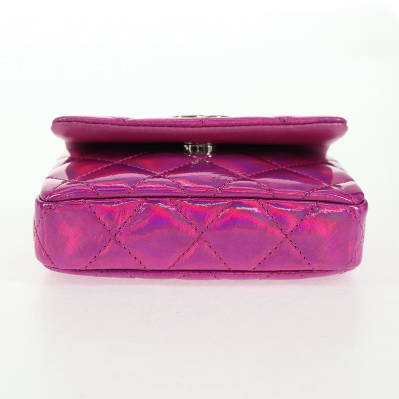 【日本直送】CHANEL Matelasse 手提包 漆皮 粉紅色 銀色 CC 正品 144306A-4