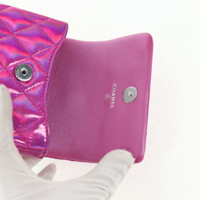 【日本直送】CHANEL Matelasse 手提包 漆皮 粉紅色 銀色 CC 正品 144306A-8