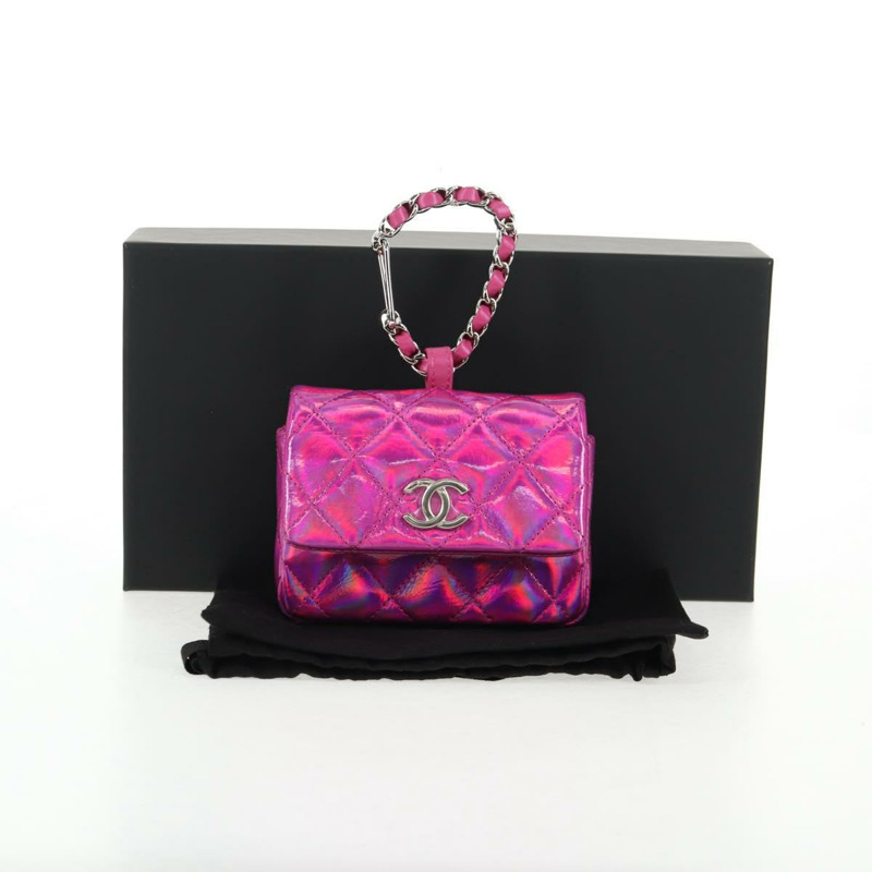 【日本直送】CHANEL Matelasse 手提包 漆皮 粉紅色 銀色 CC 正品 144306A-11