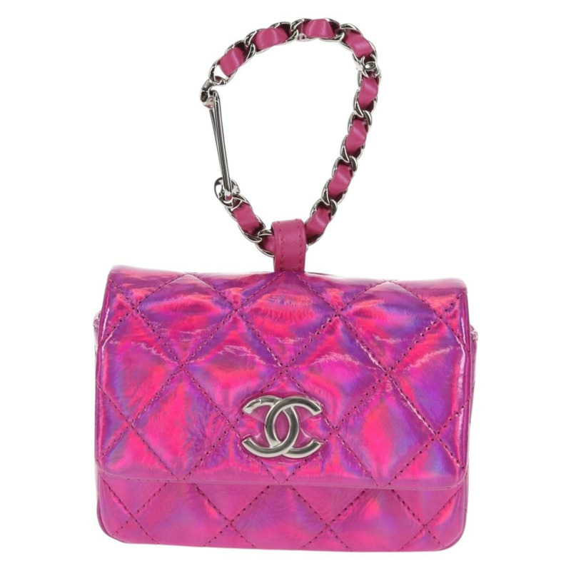 【日本直送】CHANEL Matelasse 手提包 漆皮 粉紅色 銀色 CC 正品 144306A-12
