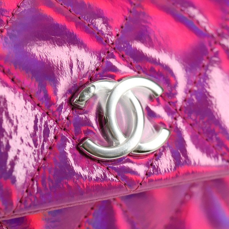【日本直送】CHANEL Matelasse 手提包 漆皮 粉紅色 銀色 CC 正品 144306A-17