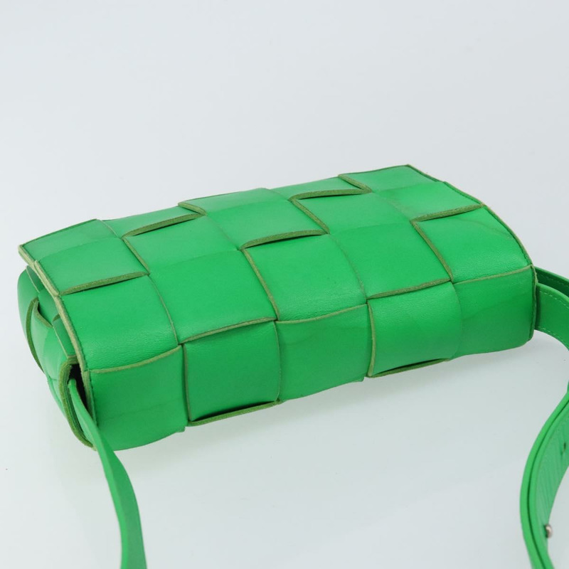 【日本直送】BOTTEGA VENETA Cassette 單肩包 皮革 綠色 正品 144383-5