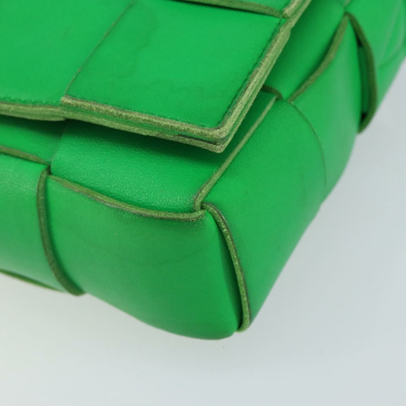 【日本直送】BOTTEGA VENETA Cassette 單肩包 皮革 綠色 正品 144383-8
