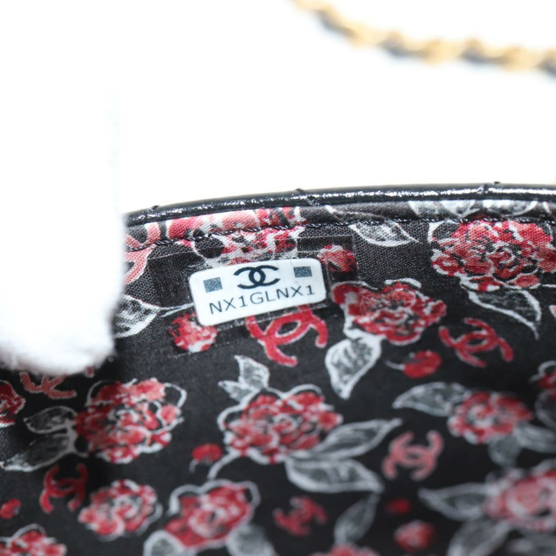 【日本直送】香奈兒 (CHANEL) Matelasse Chain 迷你單肩包,小牛皮材質,黑色,金色雙C標誌,貨號 142563M-10