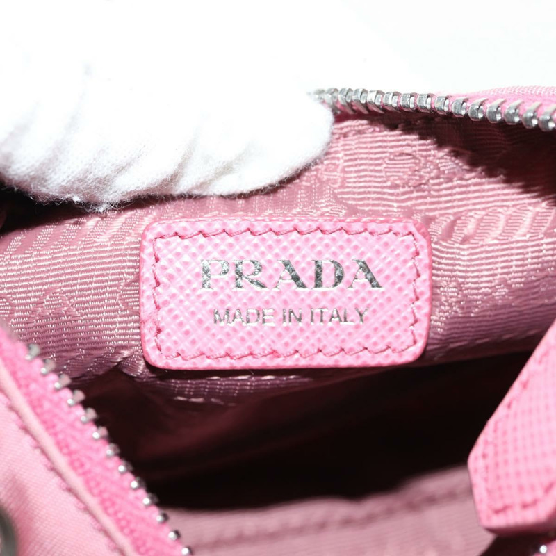 【日本直送】PRADA 尼龍粉紅銀色單肩包 正品 144876M-21