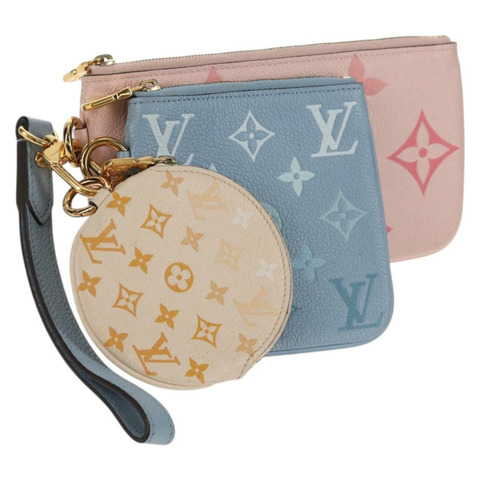 路易威登 Monogram Empreinte Pochette Trio 手袋粉紅 M80407 LV 正品 144344A