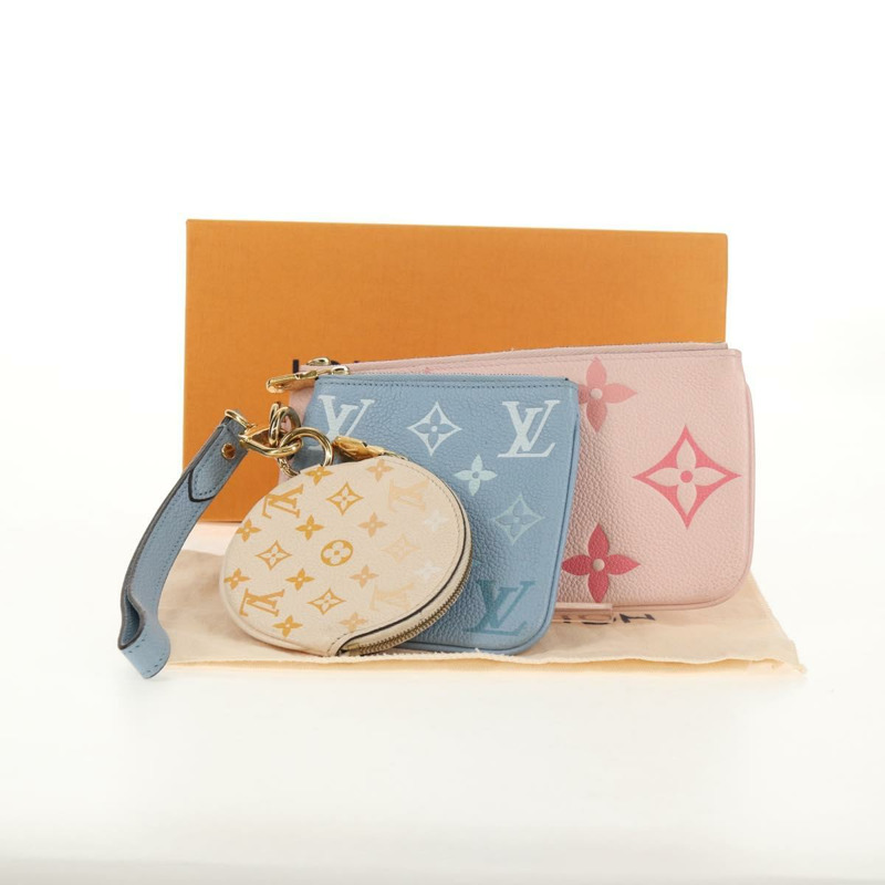 【日本直送】路易威登 Monogram Empreinte Pochette Trio 手袋粉紅 M80407 LV 正品 144344A-11