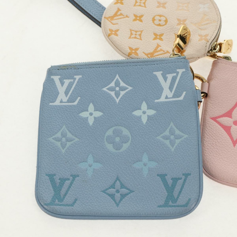 【日本直送】路易威登 Monogram Empreinte Pochette Trio 手袋粉紅 M80407 LV 正品 144344A-13
