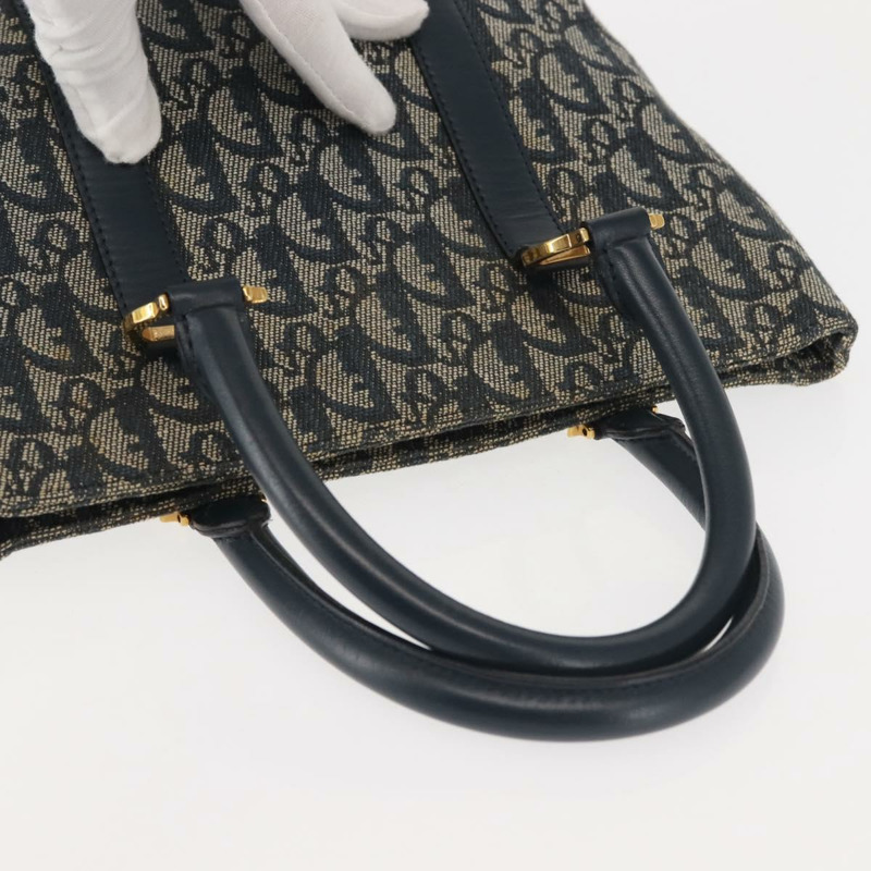 【日本直送】Christian Dior Trotter帆布手拿包 海軍藍 金色 正品 145259-5