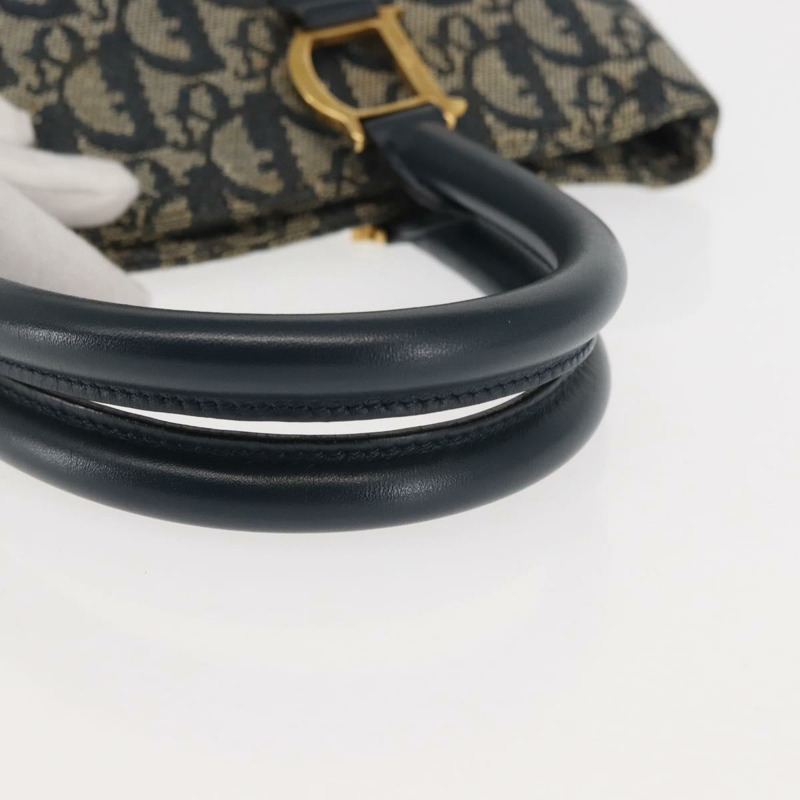【日本直送】Christian Dior Trotter帆布手拿包 海軍藍 金色 正品 145259-6
