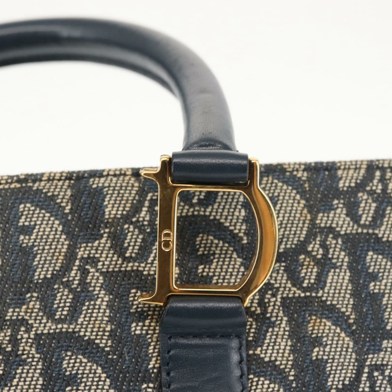 【日本直送】Christian Dior Trotter帆布手拿包 海軍藍 金色 正品 145259-13