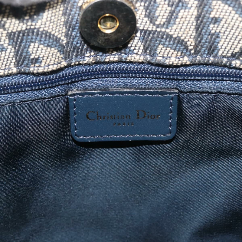 【日本直送】Christian Dior Trotter帆布手拿包 海軍藍 金色 正品 145259-14