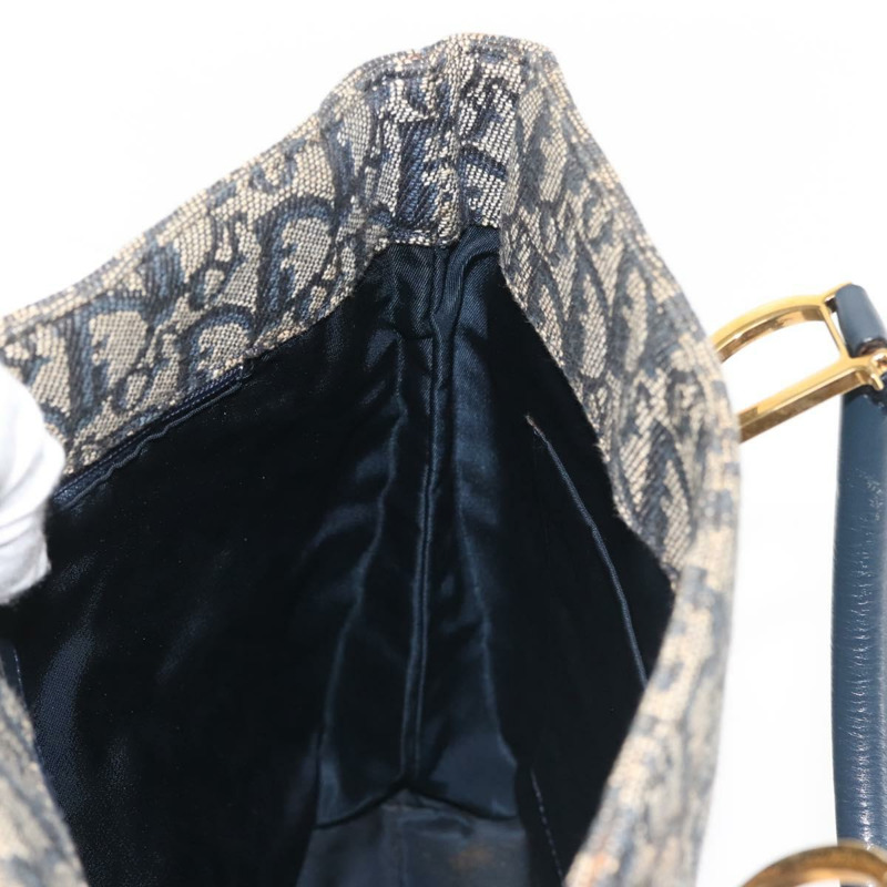 【日本直送】Christian Dior Trotter帆布手拿包 海軍藍 金色 正品 145259-16