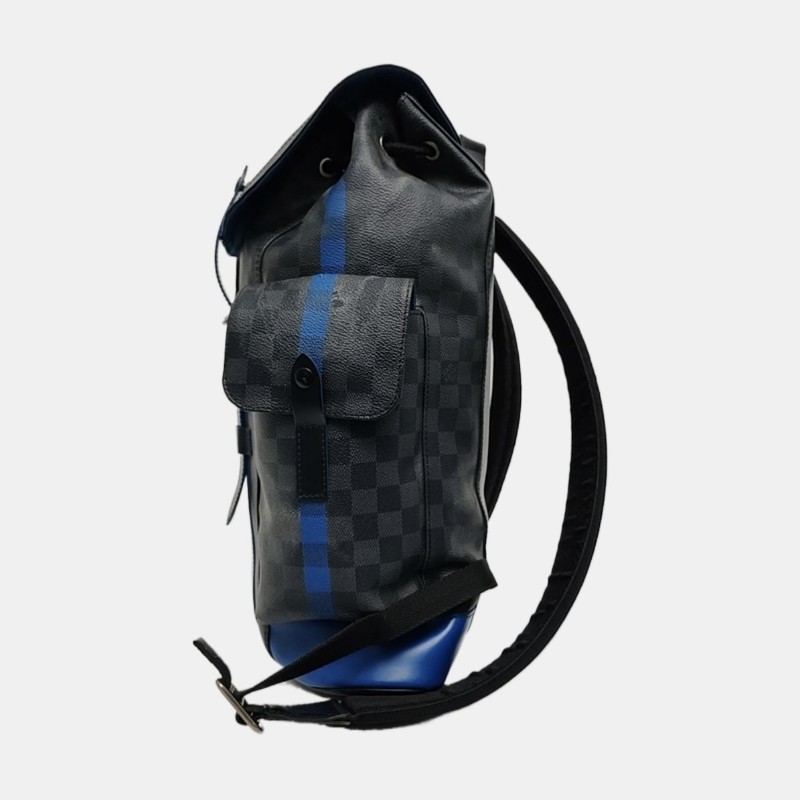 LOUIS VUITTON CHRISTOPHER 中號 黑色EPI牛皮棋盤格 後背包 雙肩包 銀色五金-1