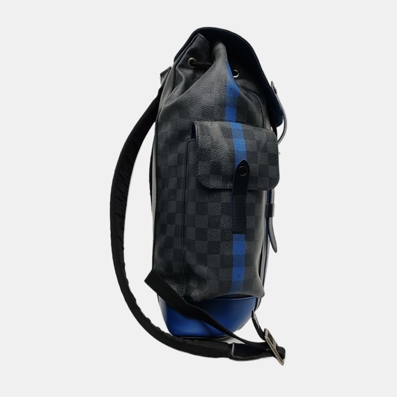 LOUIS VUITTON CHRISTOPHER 中號 黑色EPI牛皮棋盤格 後背包 雙肩包 銀色五金-2