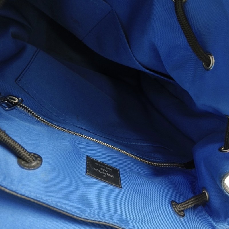 LOUIS VUITTON CHRISTOPHER 中號 黑色EPI牛皮棋盤格 後背包 雙肩包 銀色五金-6