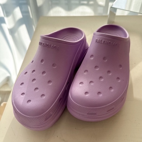 Balenciaga 粉紫色厚底膠鞋 39號