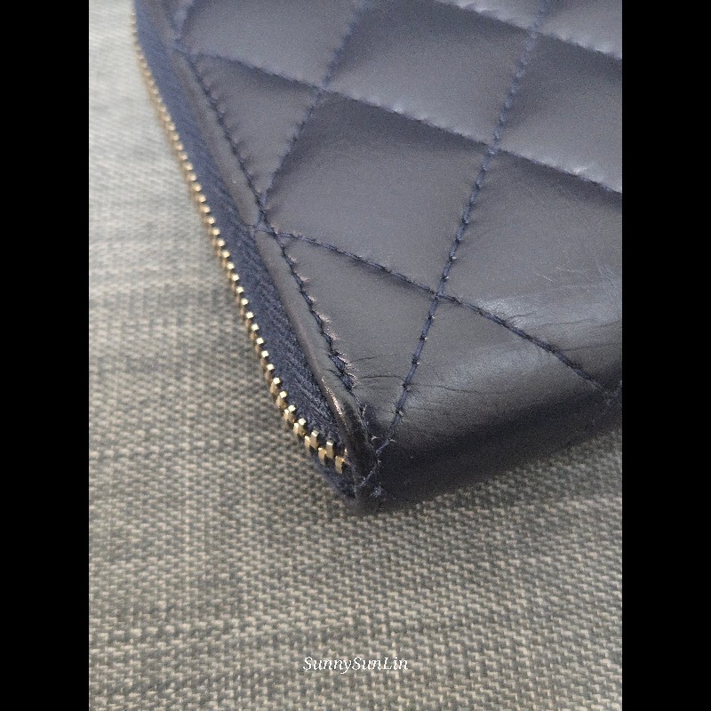 香奈兒 Chanel 深藍金釦 2.55 長夾 拉鍊長夾 發財長夾-21