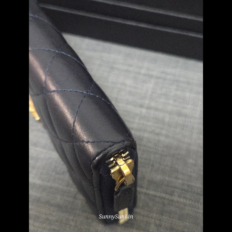 香奈兒 Chanel 深藍金釦 2.55 長夾 拉鍊長夾 發財長夾-23