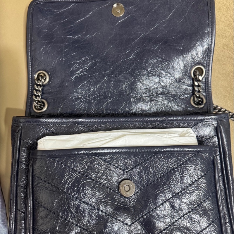 YSL Niki包 深藍色 舊款無D釦 中號-16
