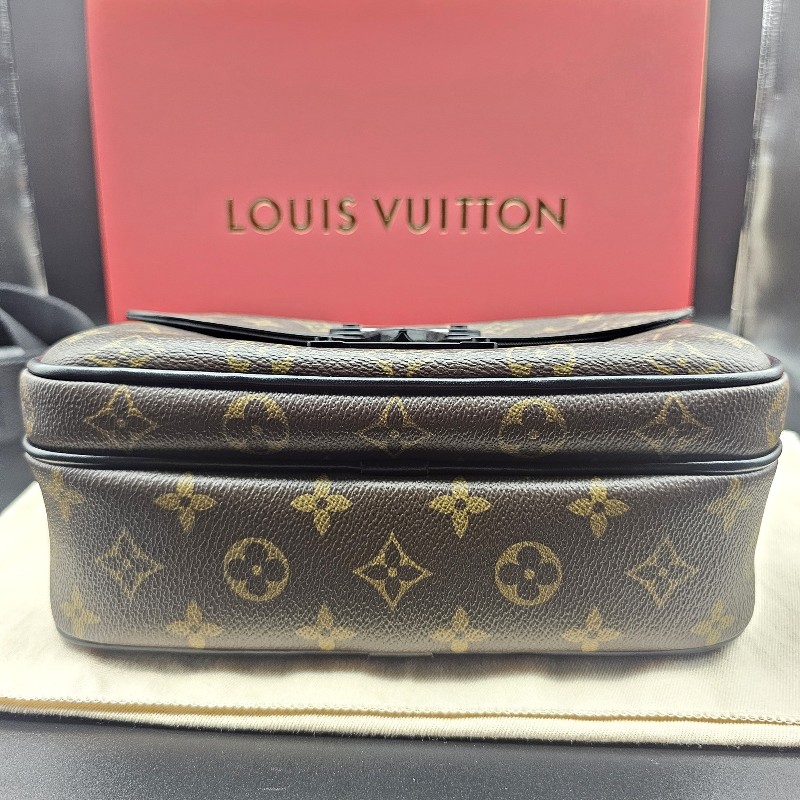 LV S lock messenger 郵差包 老花 Monogram 塗層帆布 路易威登 斜背包-7