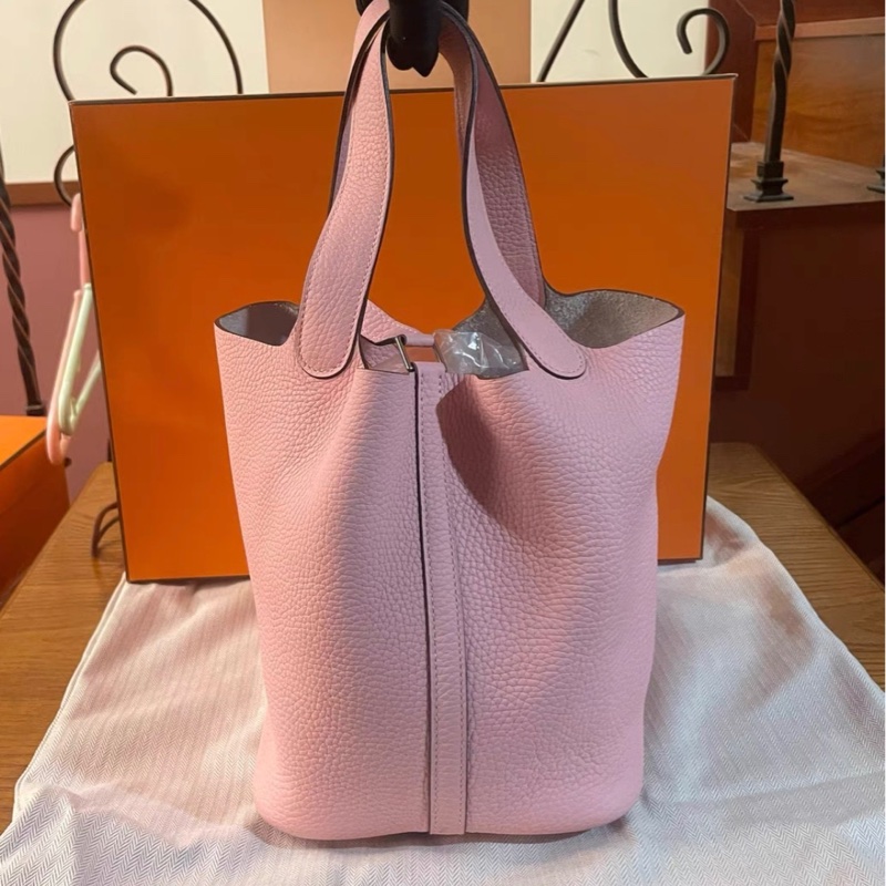 hermes 99新櫻花粉Picotin 22 菜籃子22 (T刻)-2