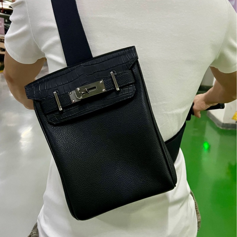 Hermes HAC A Dos pm 黑銀側背包-2