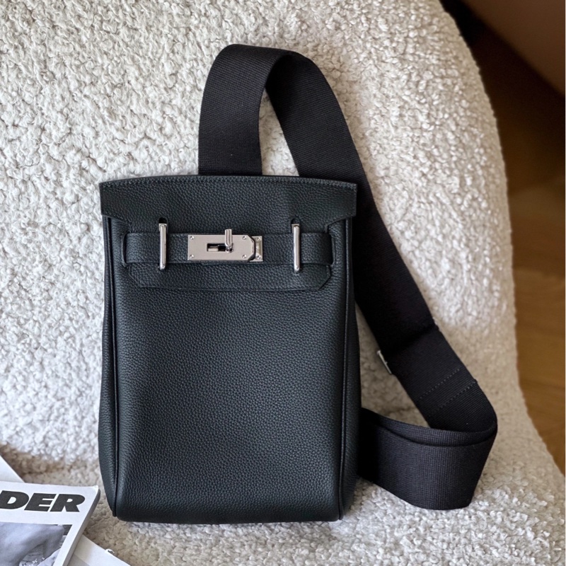 Hermes HAC A Dos pm 黑銀側背包-5