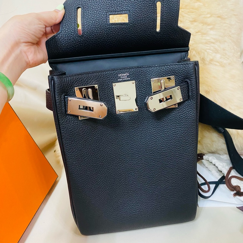 Hermes HAC A Dos pm 黑銀側背包-8