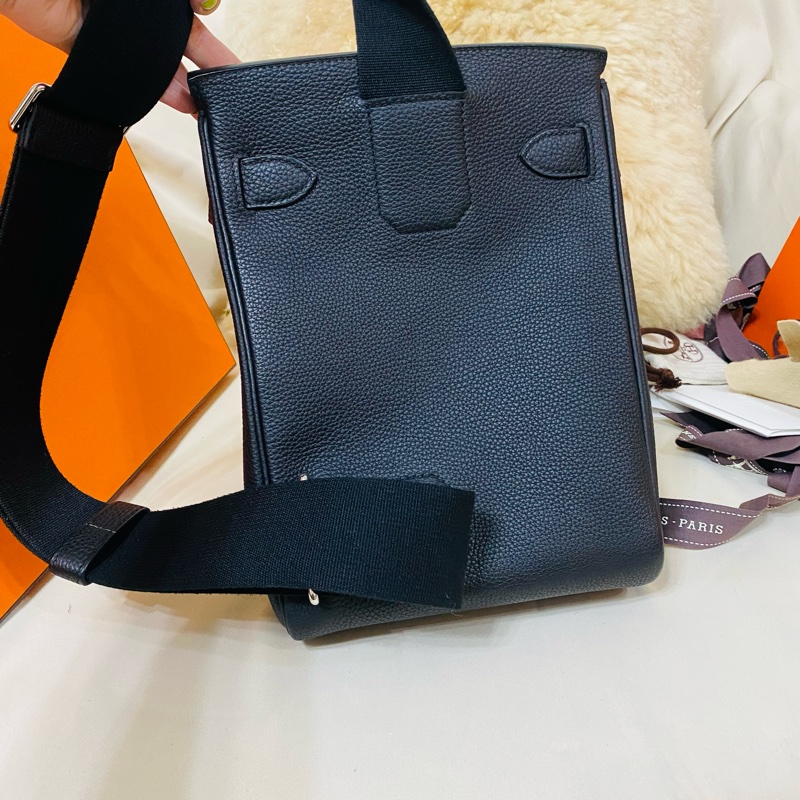 Hermes HAC A Dos pm 黑銀側背包-10