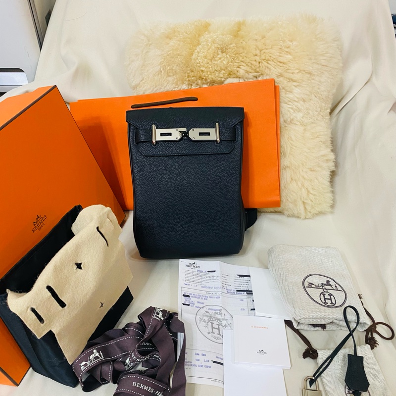 Hermes HAC A Dos pm 黑銀側背包-20