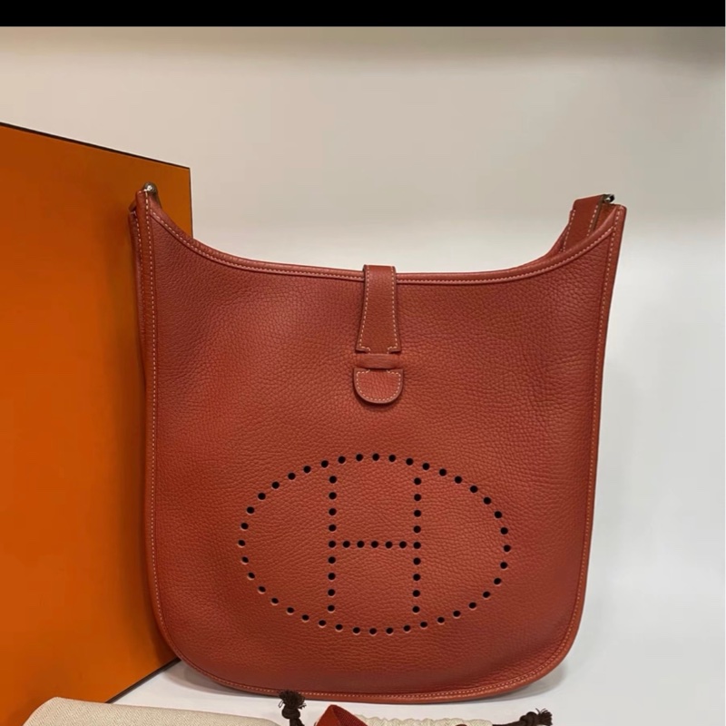 Hermes Evelyne 伊芙琳 33 框P 12年 togo 磚紅色-0