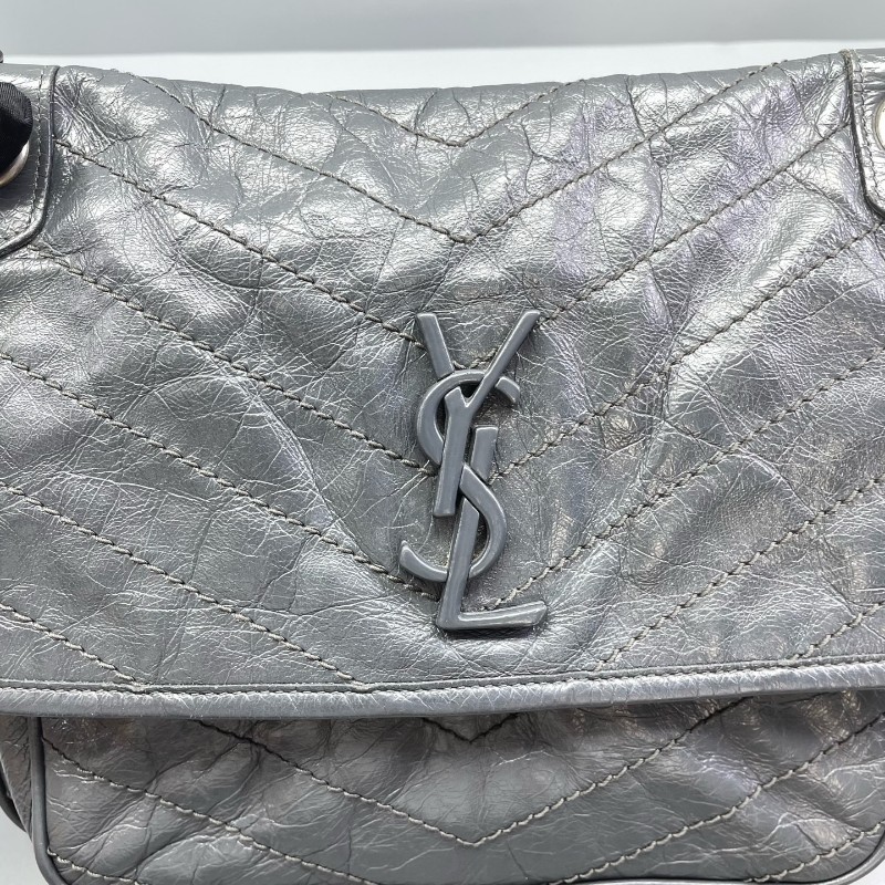 YSL Niki 中號 灰色 肩背包斜背包-14