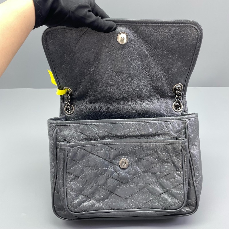YSL Niki 中號 灰色 肩背包斜背包-18