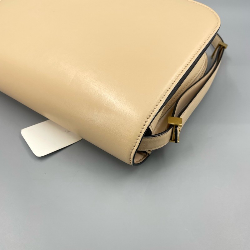 Celine box中號豆腐包奶茶色光面皮 斜背包肩背包-18