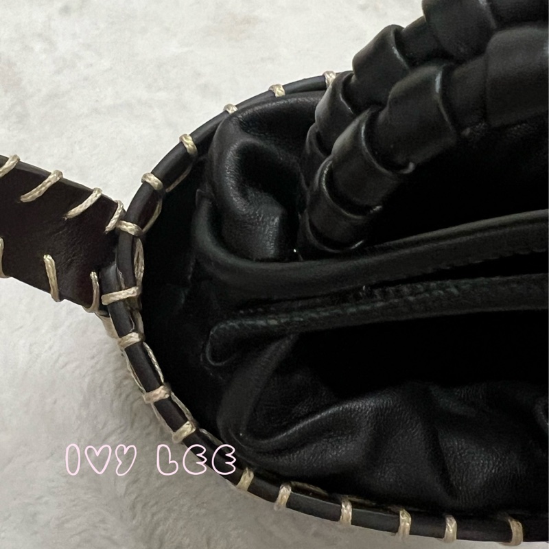 Chloe LOUELA 迷你背包,單肩包 斜背包 水桶包 縫製皮革 深棕黑 正品 二手精品-2