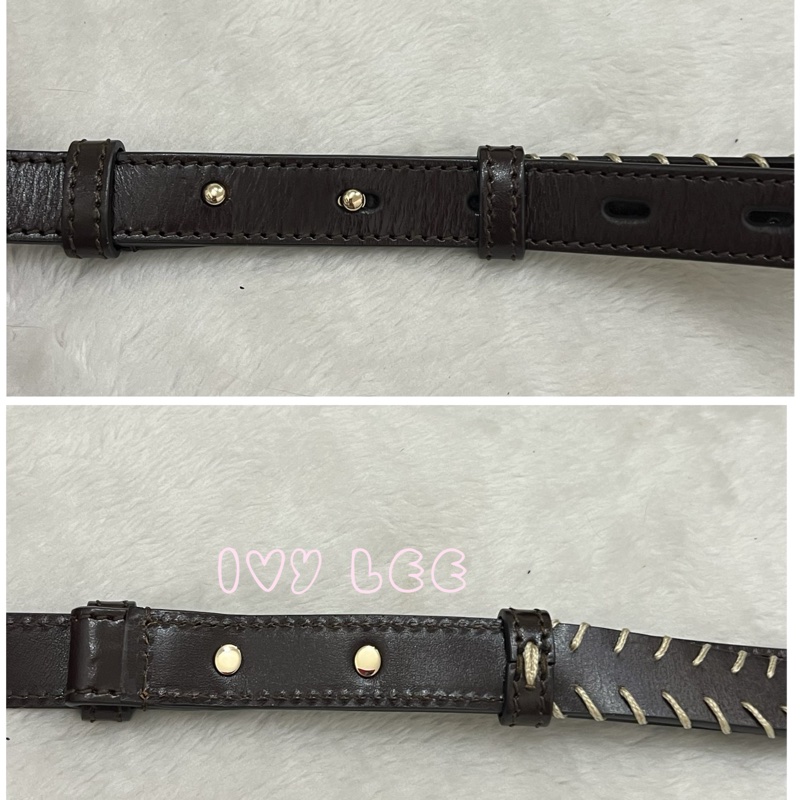 Chloe LOUELA 迷你背包,單肩包 斜背包 水桶包 縫製皮革 深棕黑 正品 二手精品-9