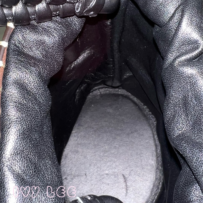 Chloe LOUELA 迷你背包,單肩包 斜背包 水桶包 縫製皮革 深棕黑 正品 二手精品-13