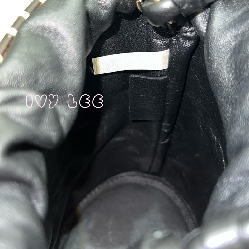 Chloe LOUELA 迷你背包,單肩包 斜背包 水桶包 縫製皮革 深棕黑 正品 二手精品-14