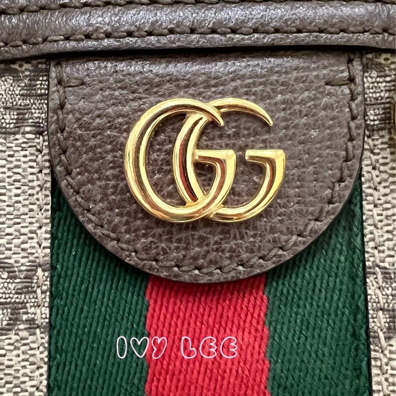 GUCCI 古馳 499621  經典Ophidia系列GG帆布印花拉鍊側肩包 斜背包 貝殼包 正品 二手精品-3
