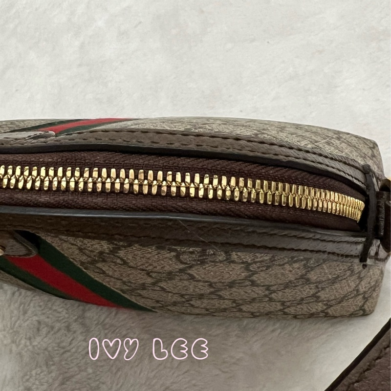 GUCCI 古馳 499621  經典Ophidia系列GG帆布印花拉鍊側肩包 斜背包 貝殼包 正品 二手精品-8
