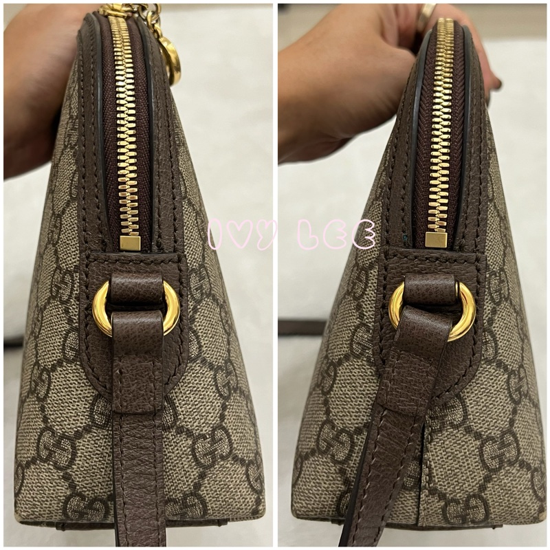 GUCCI 古馳 499621  經典Ophidia系列GG帆布印花拉鍊側肩包 斜背包 貝殼包 正品 二手精品-15