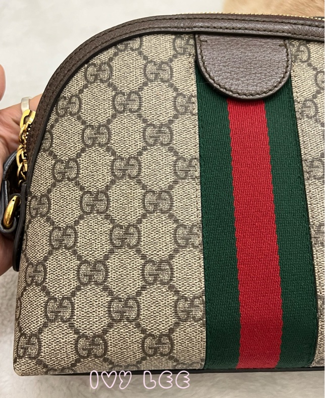 GUCCI 古馳 499621  經典Ophidia系列GG帆布印花拉鍊側肩包 斜背包 貝殼包 正品 二手精品-19