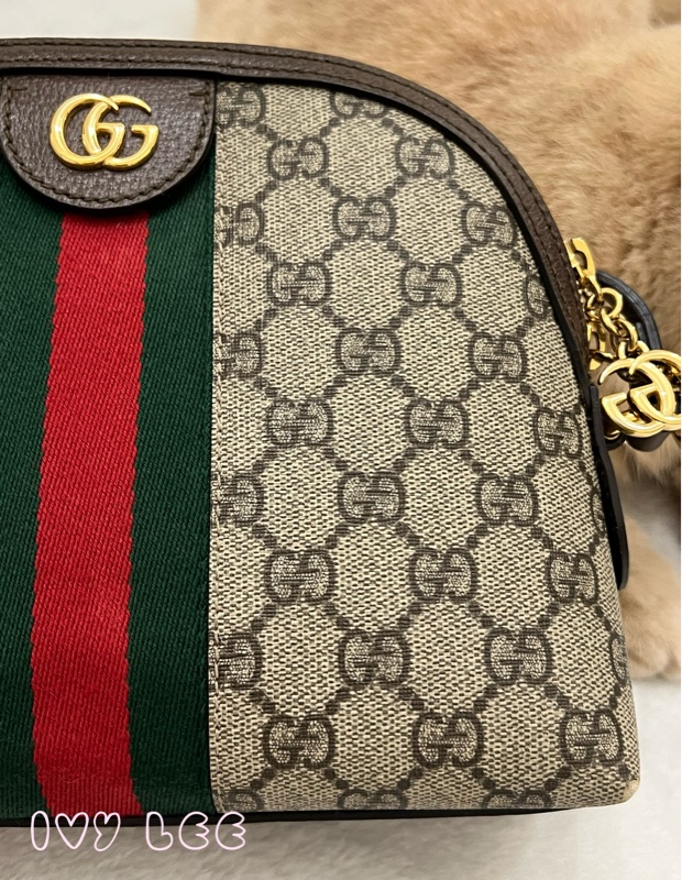 GUCCI 古馳 499621  經典Ophidia系列GG帆布印花拉鍊側肩包 斜背包 貝殼包 正品 二手精品-22