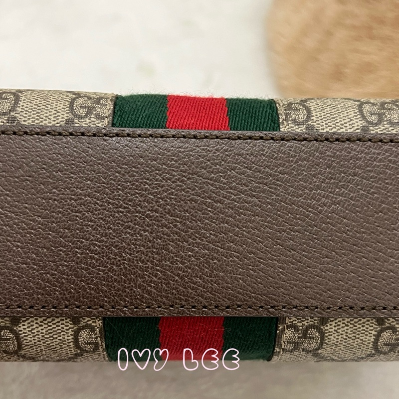 GUCCI 古馳 499621  經典Ophidia系列GG帆布印花拉鍊側肩包 斜背包 貝殼包 正品 二手精品-24