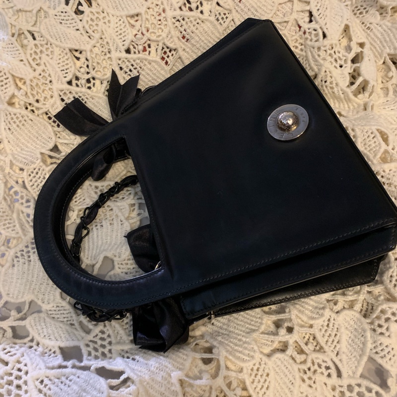 Celine黑銀Kelly 星球 皮革手提包 單肩背包 絕版中古包-5